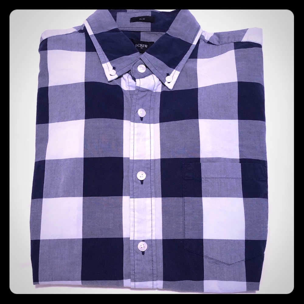 Blue Color Block J Crew Button Down